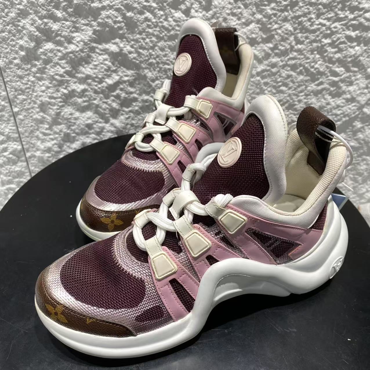 95新 LouisVuitton/路易威登 36码/Seven/巧克力紫老爹鞋 1034 