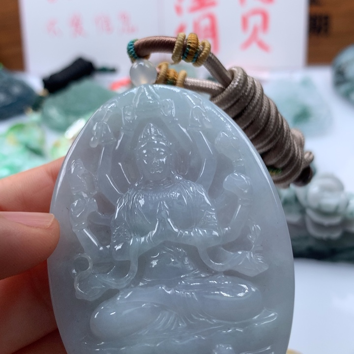 翡翠颈饰未镶嵌保真天然A货翡翠