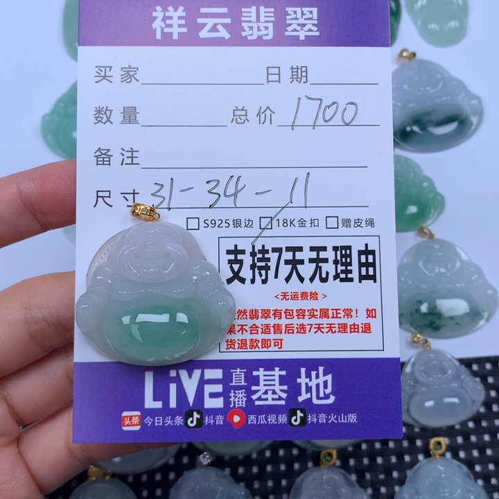 貞****翡翠未镶嵌颈饰天然