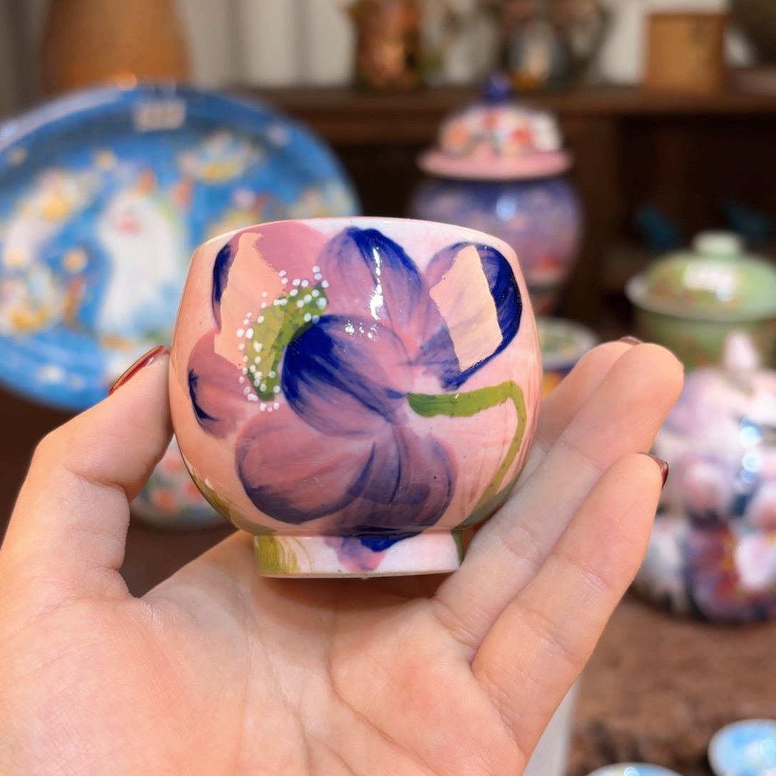 景德镇手绘高温釉下彩陶瓷茶具