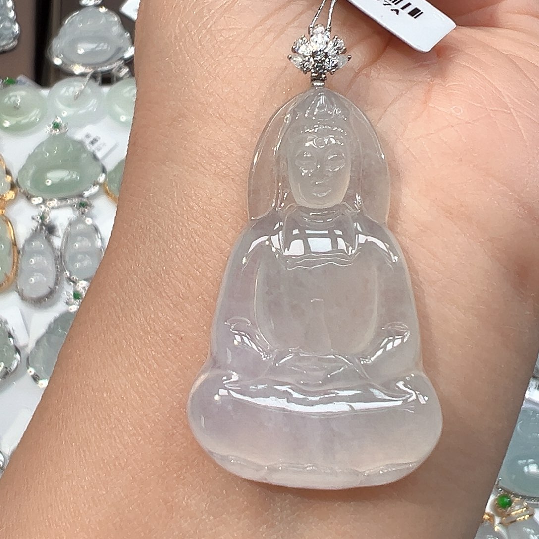 翡翠18K金镶嵌吊坠(不含链)167A