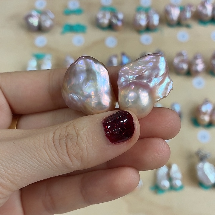 越***盒淡水珍珠耳饰银S925镶嵌