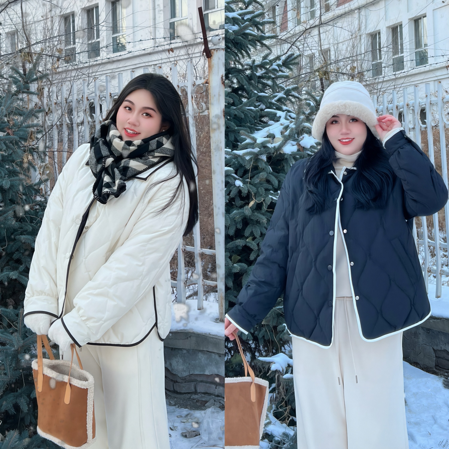 花契“牧羊少女”大码女装显瘦200斤胖mm-90白鸭绒羽绒服13901-F