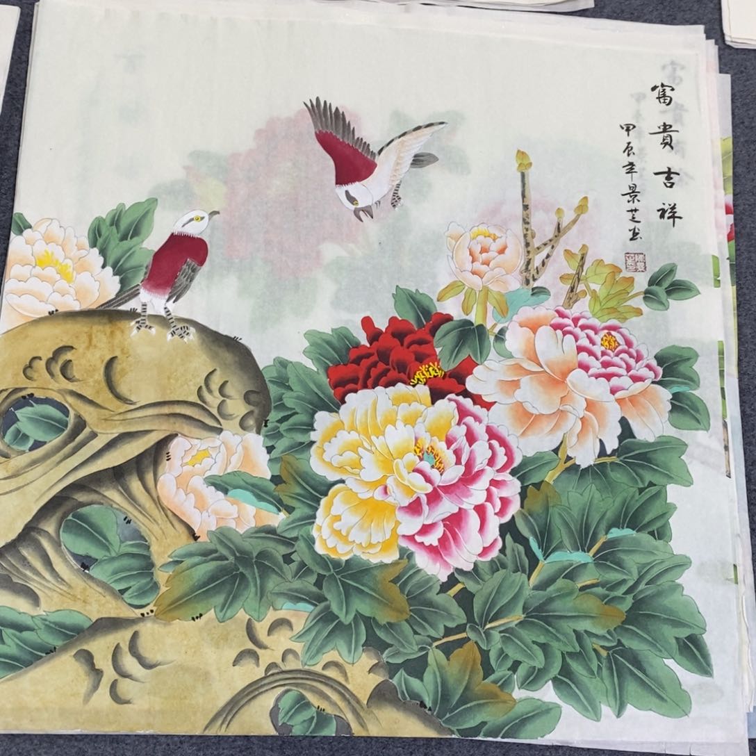国画尺寸68✖️68斗方工笔手绘