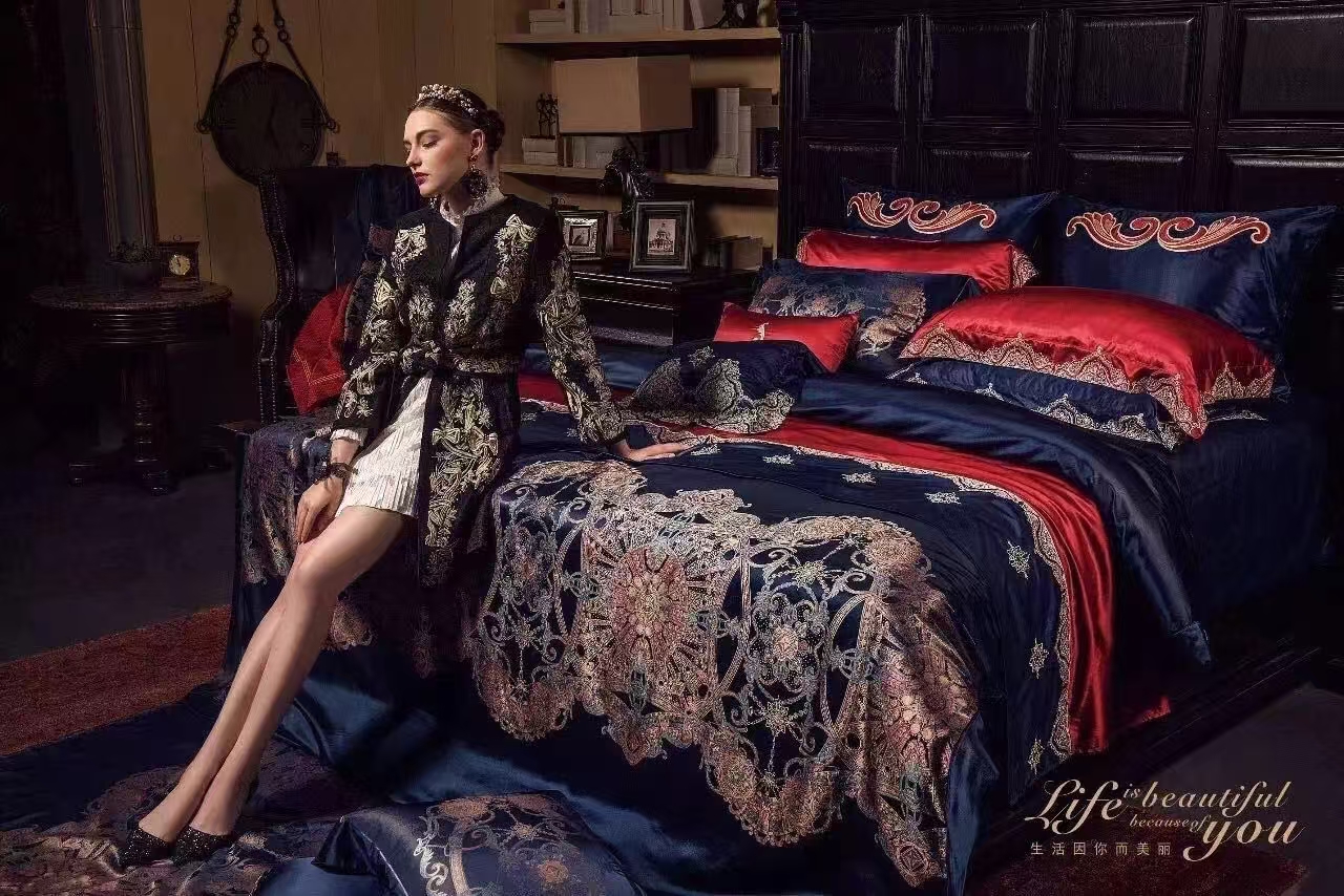 boyue博越/30姆重磅加厚真丝床品桑蚕丝四件套奢华豪宅定制款