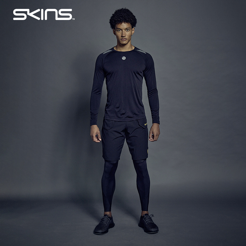 SKINSSKINS S5男士T&R恢复长裤运动恢复高强度压缩裤假两件运动裤