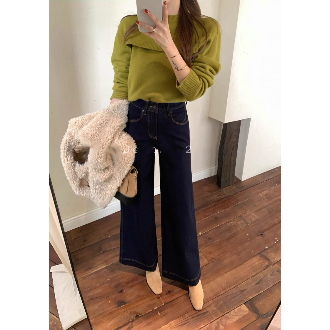 【加绒上新 剪标三某衣 92632 】三本针四面弹小个子直筒拖地裤