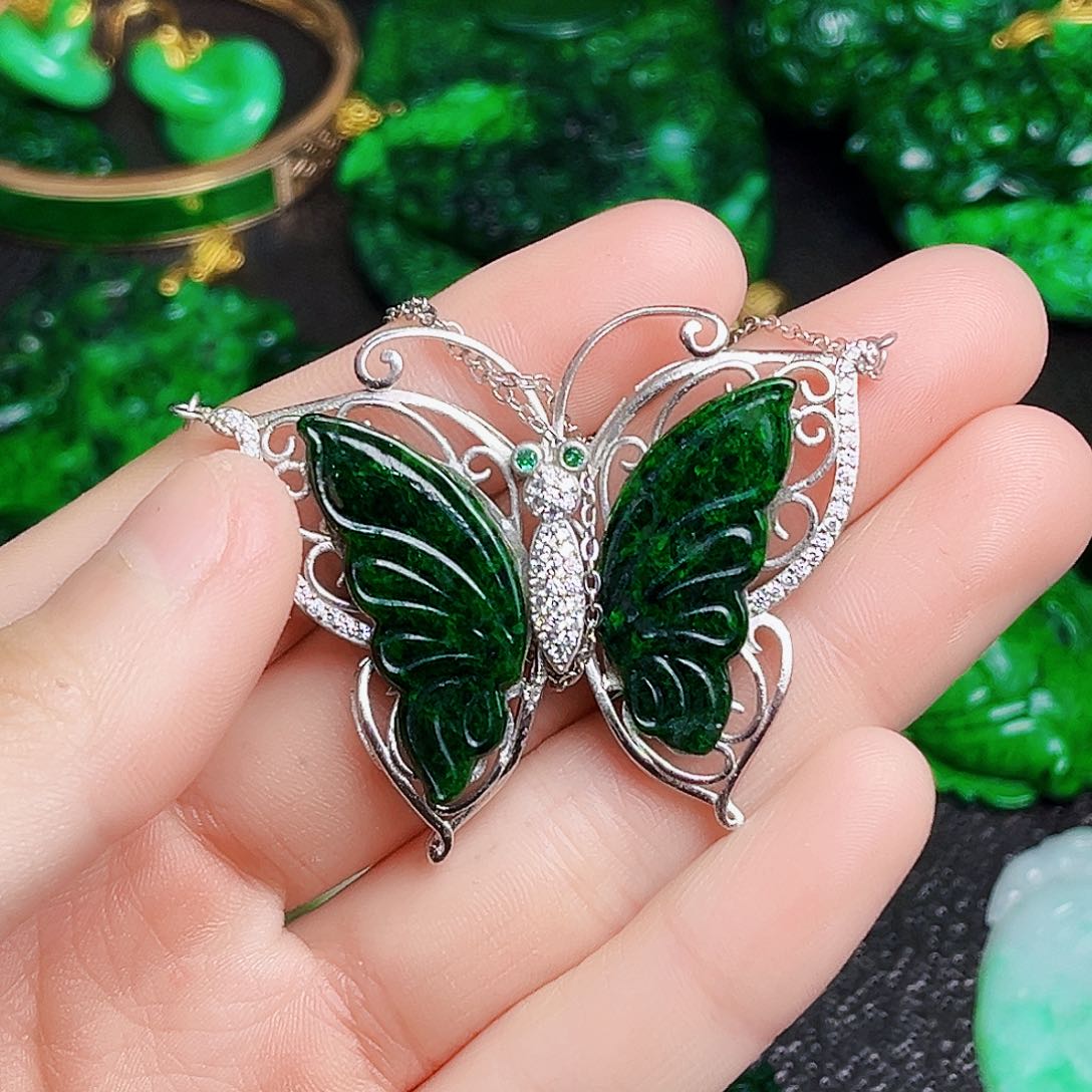 颈饰银S925镶嵌翡翠多样性