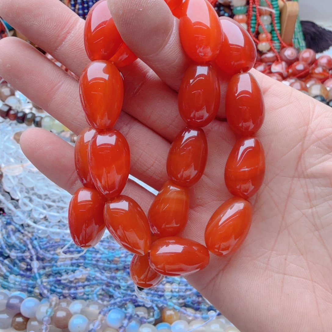 玛瑙/玉髓珠宝半成品未镶嵌红玛瑙1条水滴卡13*19