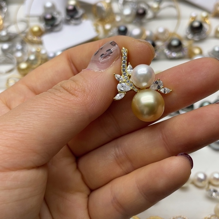 海水珍珠吊坠(不含链)银S925镶嵌