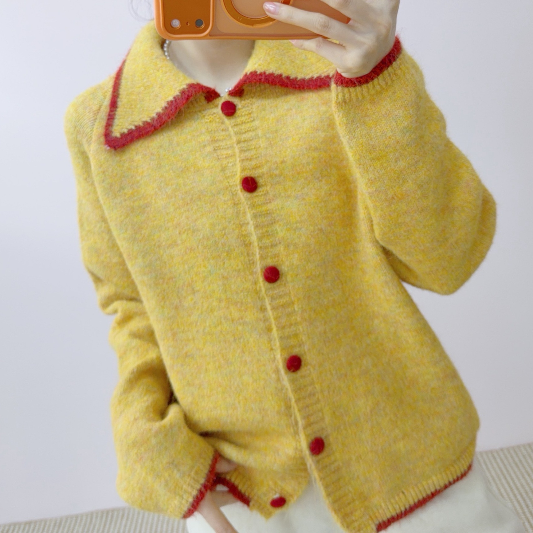 402时尚气质时尚百搭纯色减龄娃娃领显瘦翻领毛衣M112402/GJ