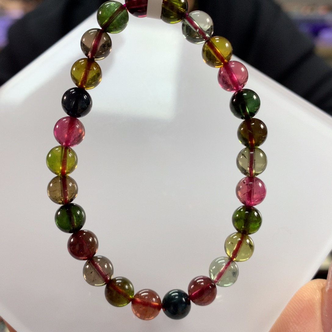 碧玺手链未镶嵌6:9毫米左右