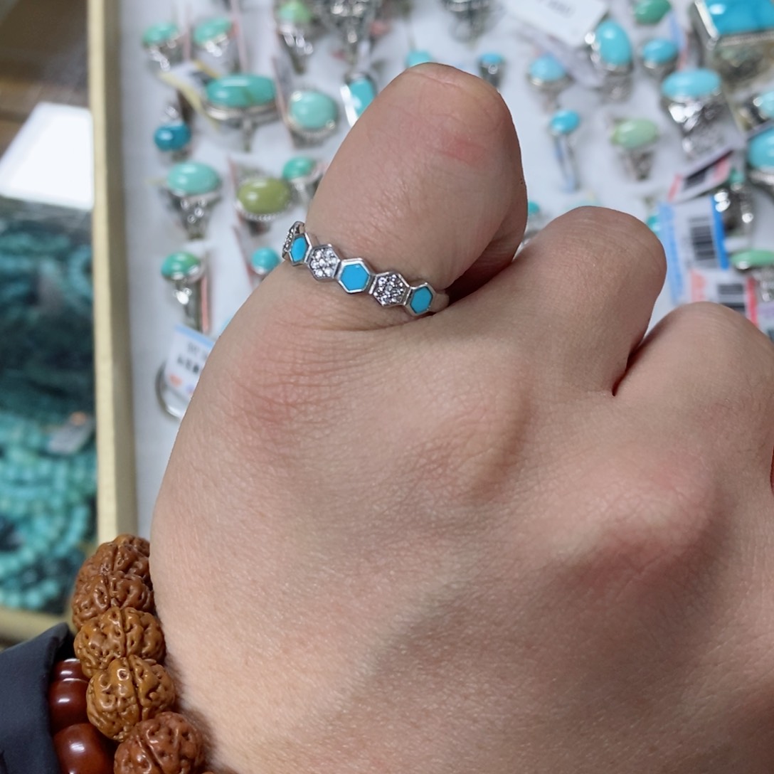 绿松石珠宝奇石银S925镶嵌