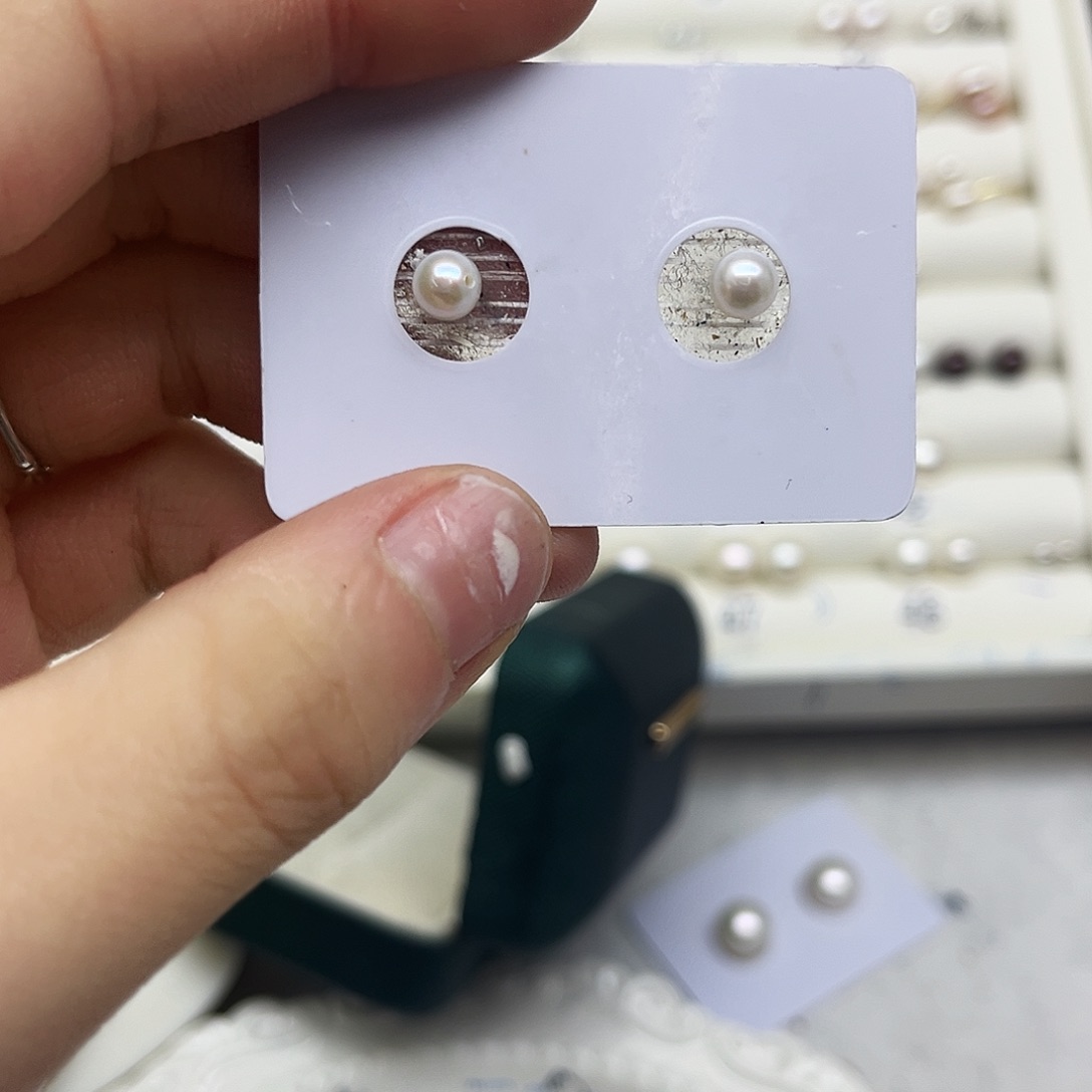 淡水珍珠耳饰银S925镶嵌阿**呀