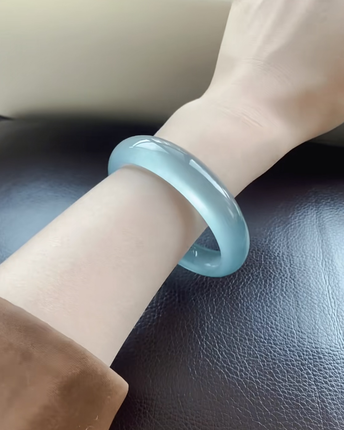 晴水蓝正圈手镯高冰高品质