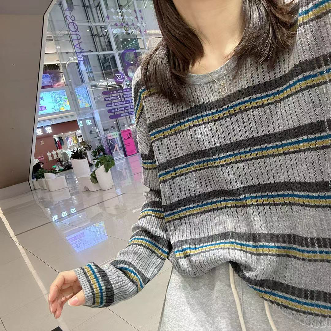 春款宽松棉线针织衫