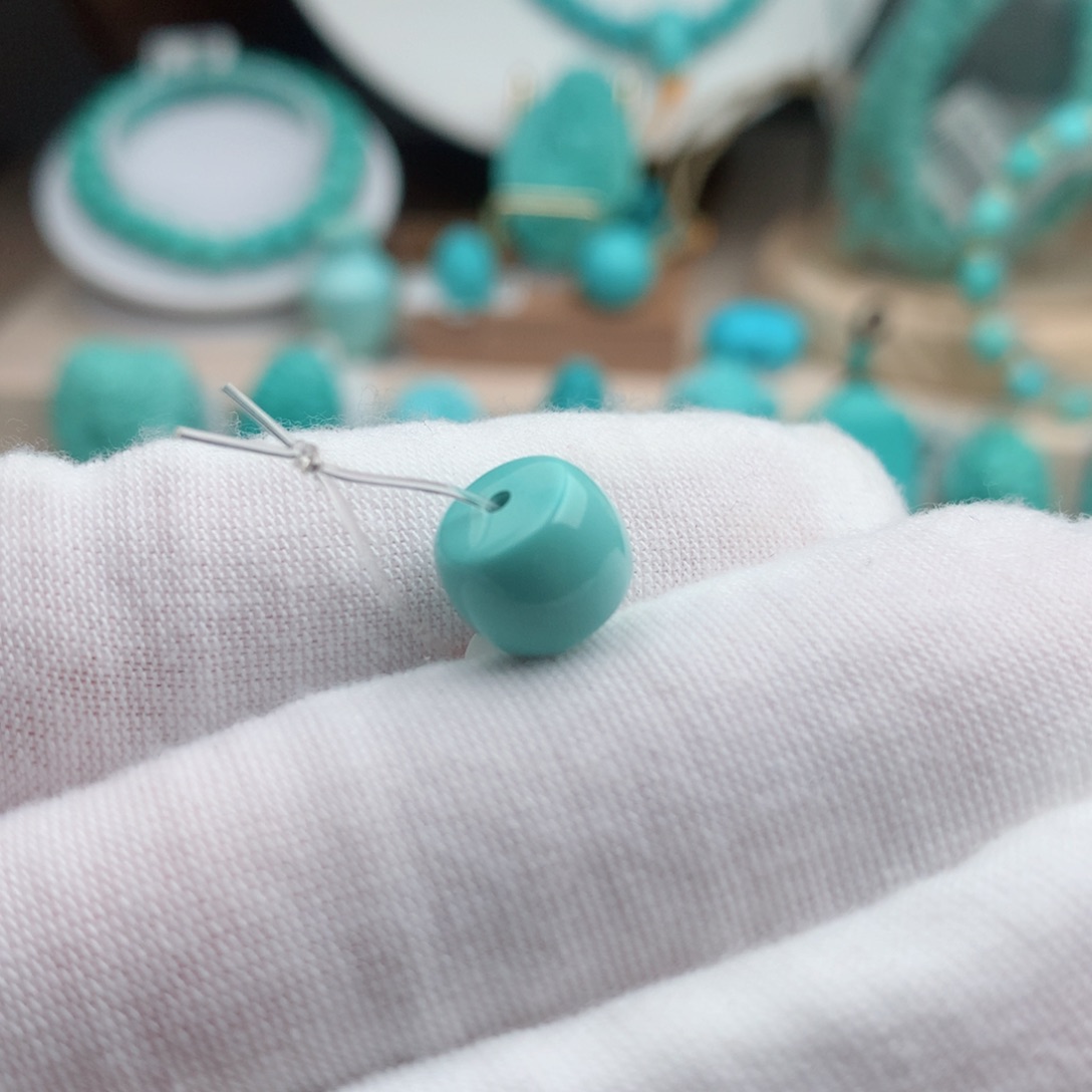 绿松石珠宝奇石未镶嵌9m m