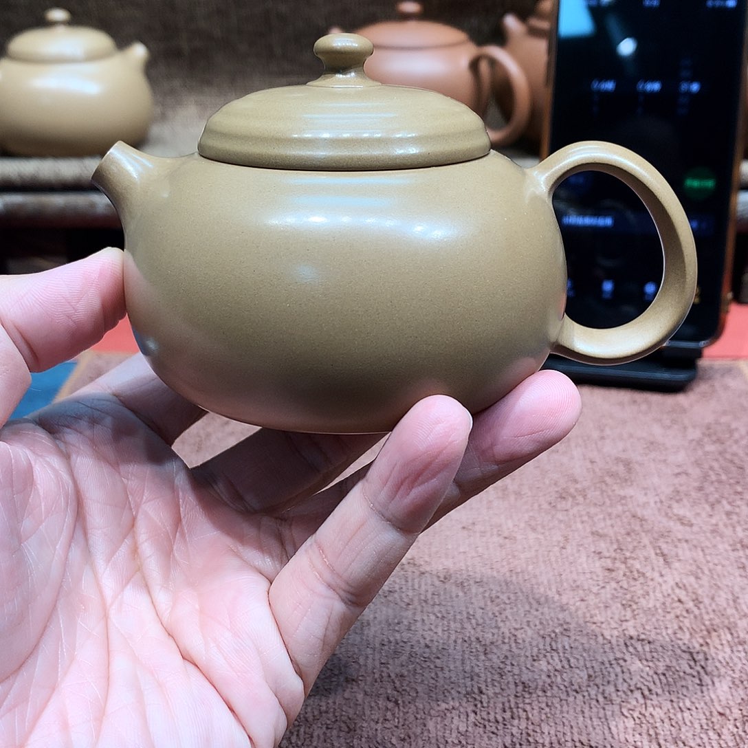 泥塑N**i放漏尽心壶170毫升盖子晃咖啡色