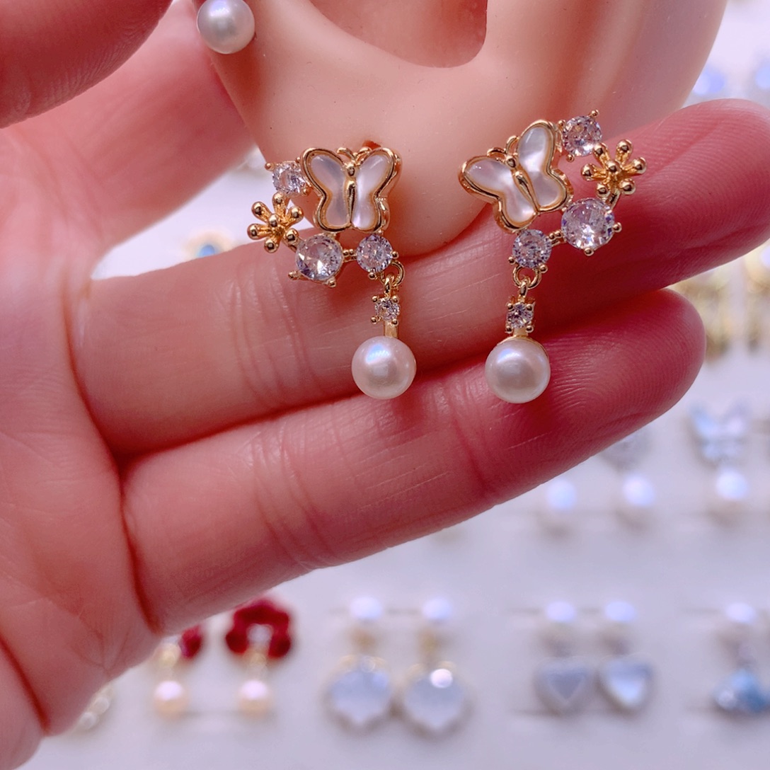 耳饰合金淡水珍珠