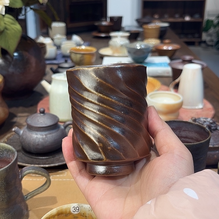 摆件景德镇柴烧茶器开窑大吉