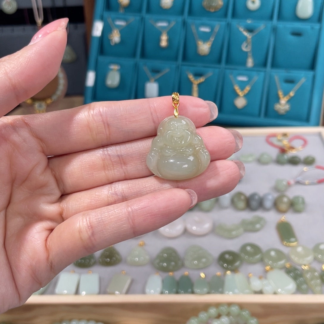 和田玉吊坠(不含链)银S925镶嵌?****i