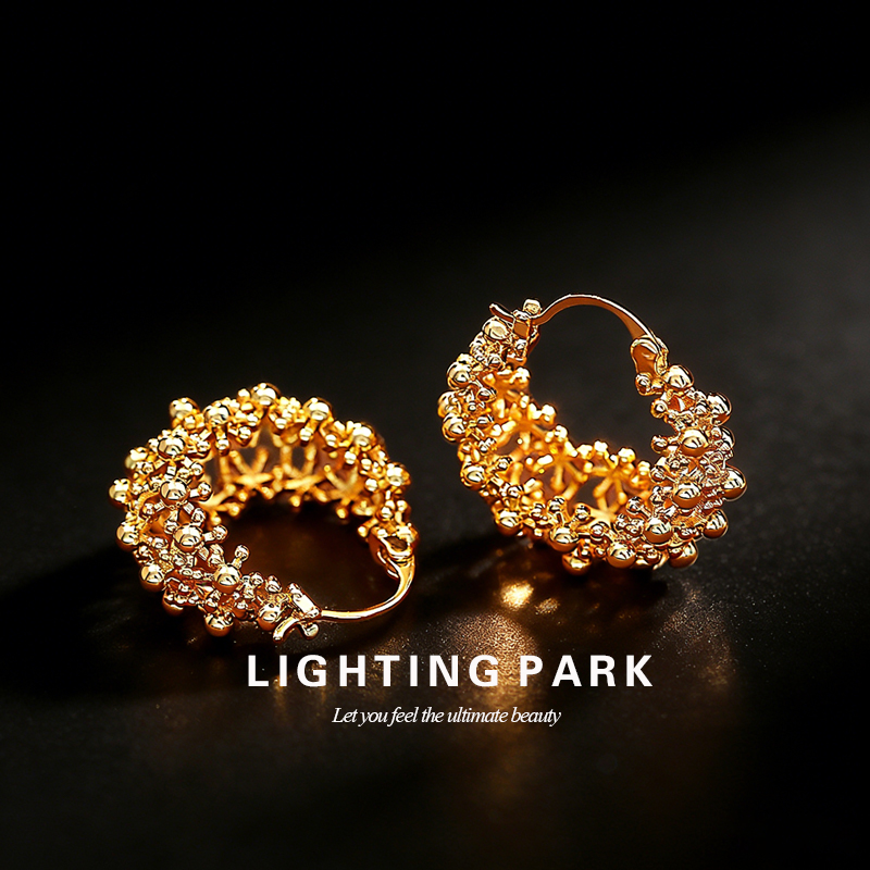 铜合金耳饰 镂空U型珠珠包包耳环 高级感时尚精致优雅气质耳饰