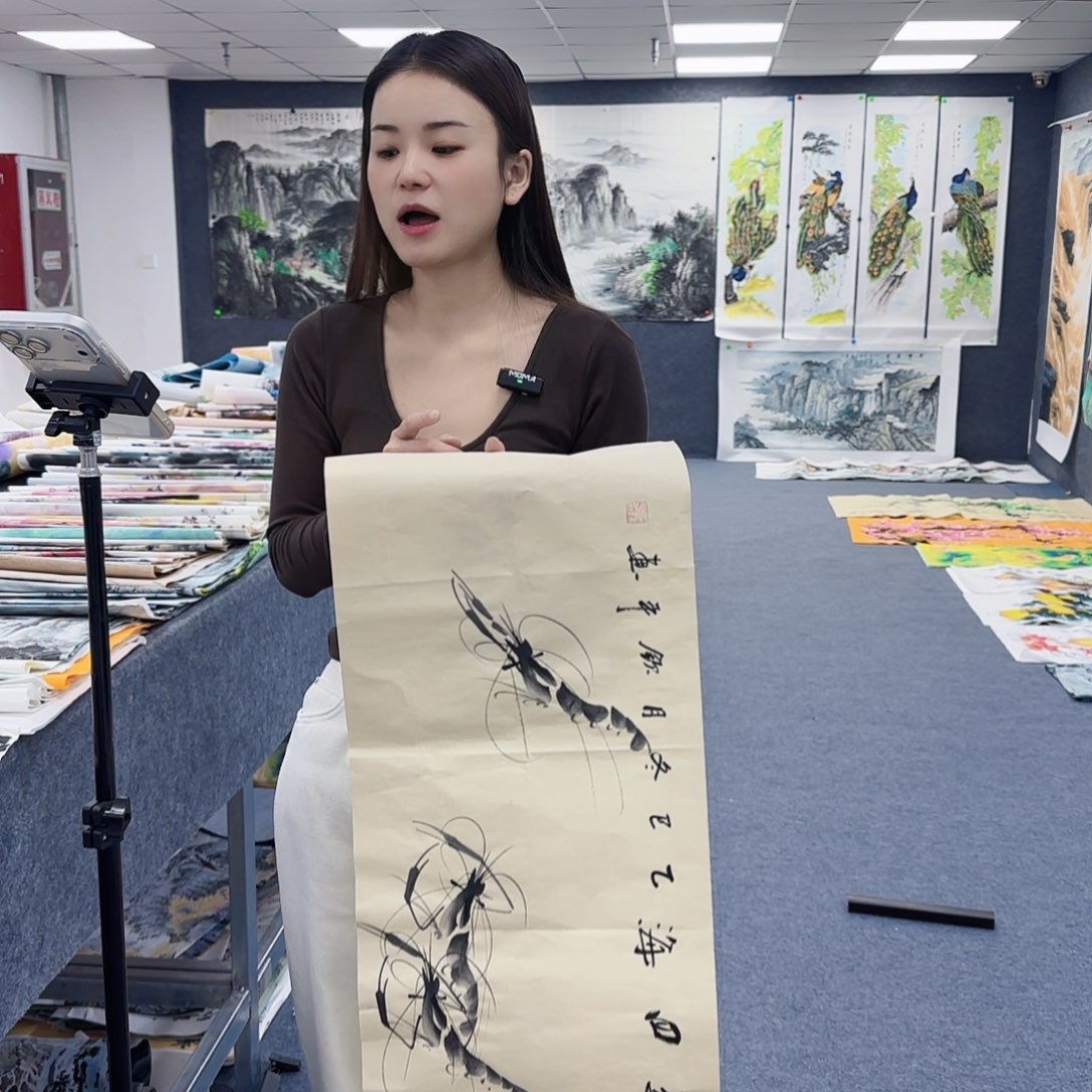 国画作品小姐姐放漏中