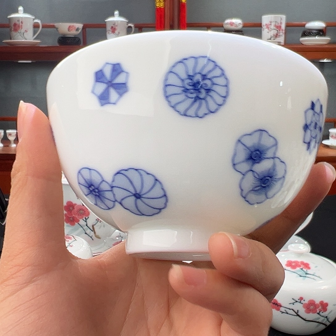 青花皮球花主人杯