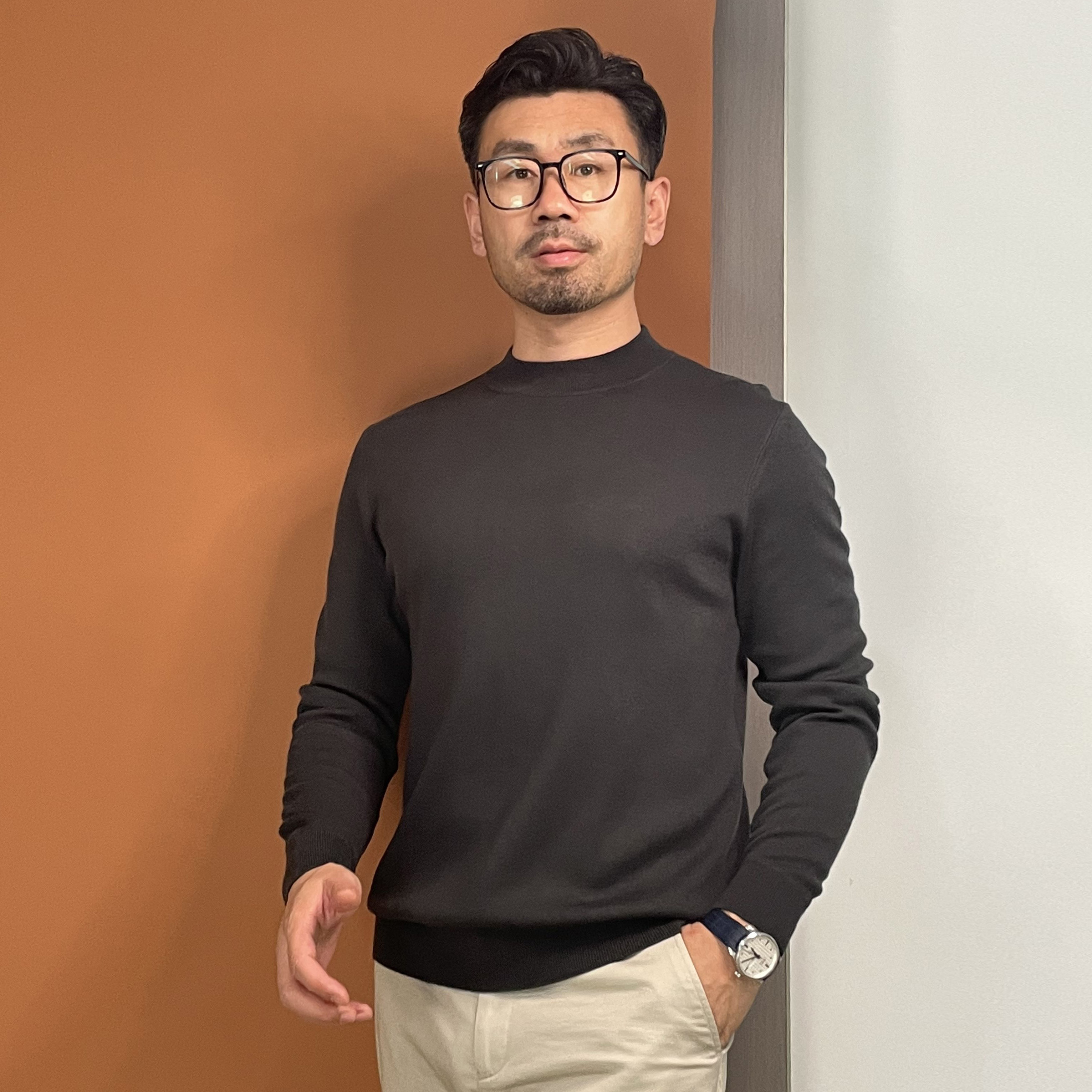 半高领加厚男士毛衣精纺秋冬含羊毛可机洗男款针织衫长袖