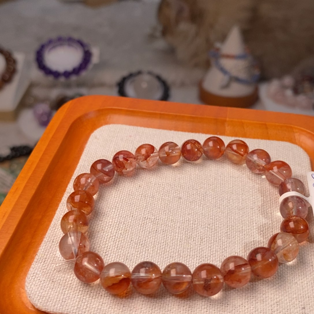 【闪购商品】水晶手链未镶嵌红胶花8mm