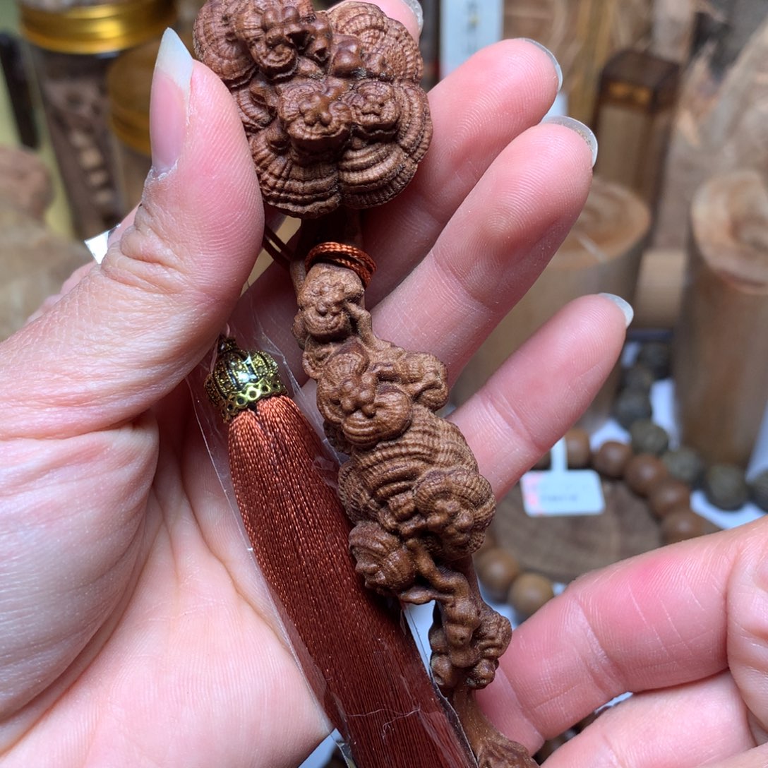 檀香木手串/手链老山檀香灵芝如意雕刻件