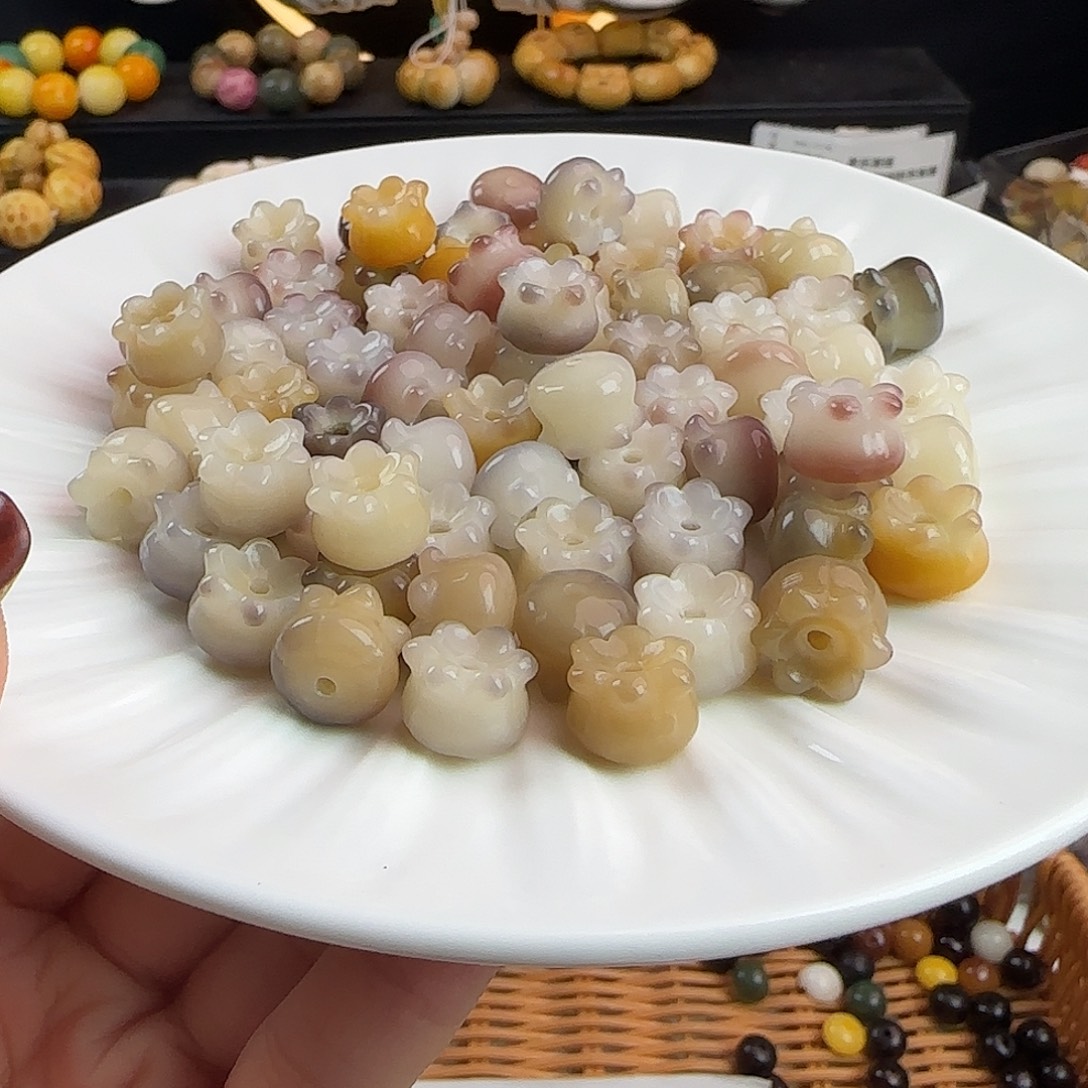 手串菩提根/象牙果卡12水晶葡萄铃兰花20颗