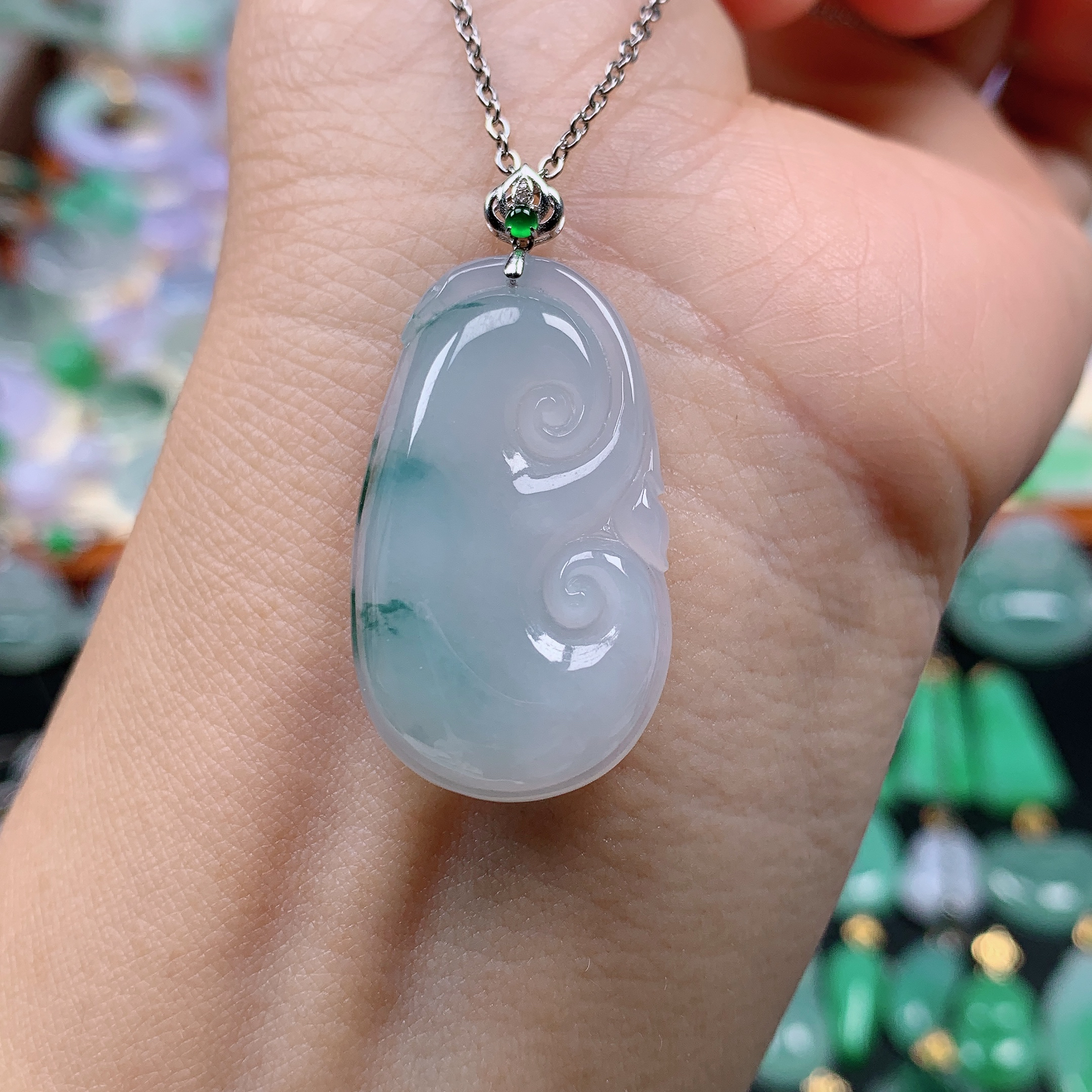 缅甸天然A货翡翠，编号457/1213尺31-18.6-6.2