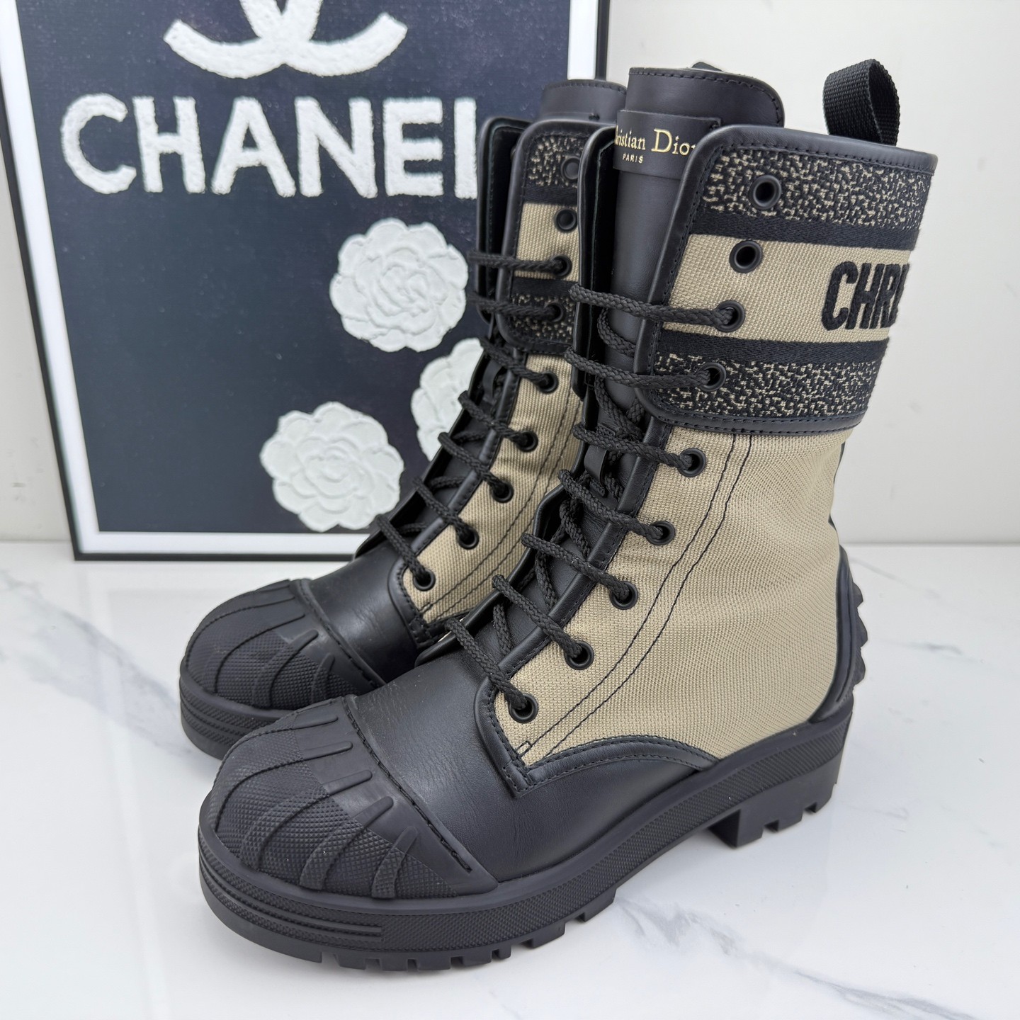 95新 DIOR/迪奥 D-Major刺绣短靴 36.5码/jm01737