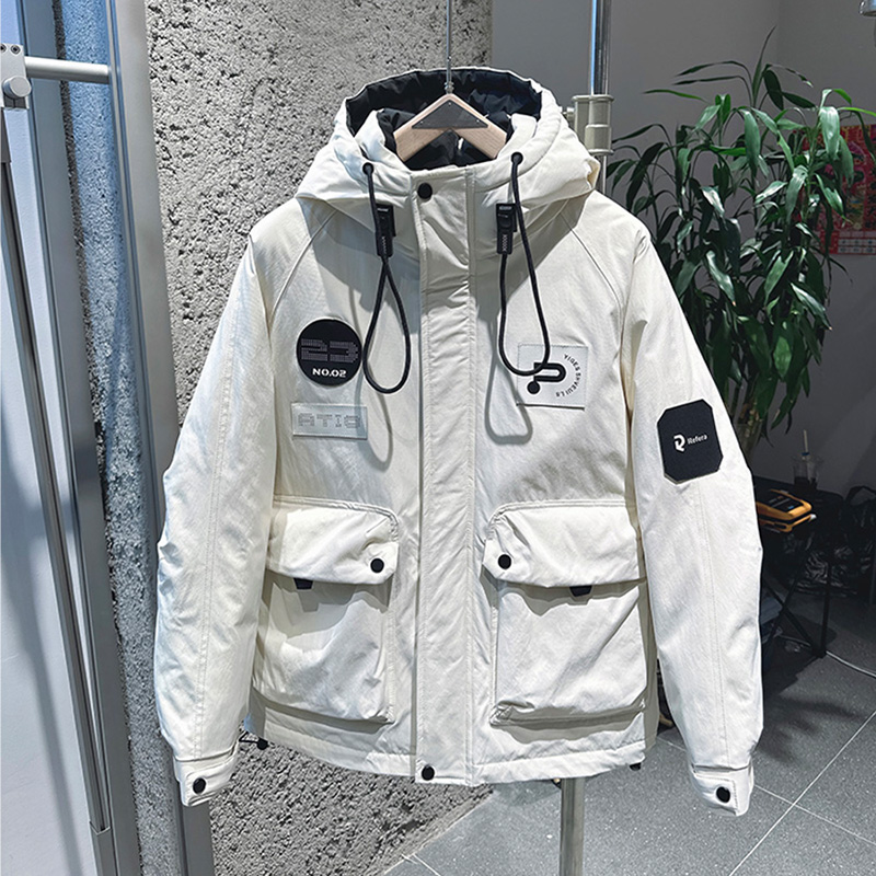 969-5506 冬季滑雪保暖锁温男士百搭时尚休闲潮流帅气修身棉外套