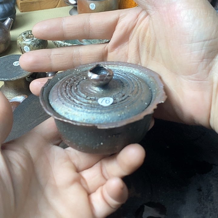 杯手工粗陶、柴烧茶器