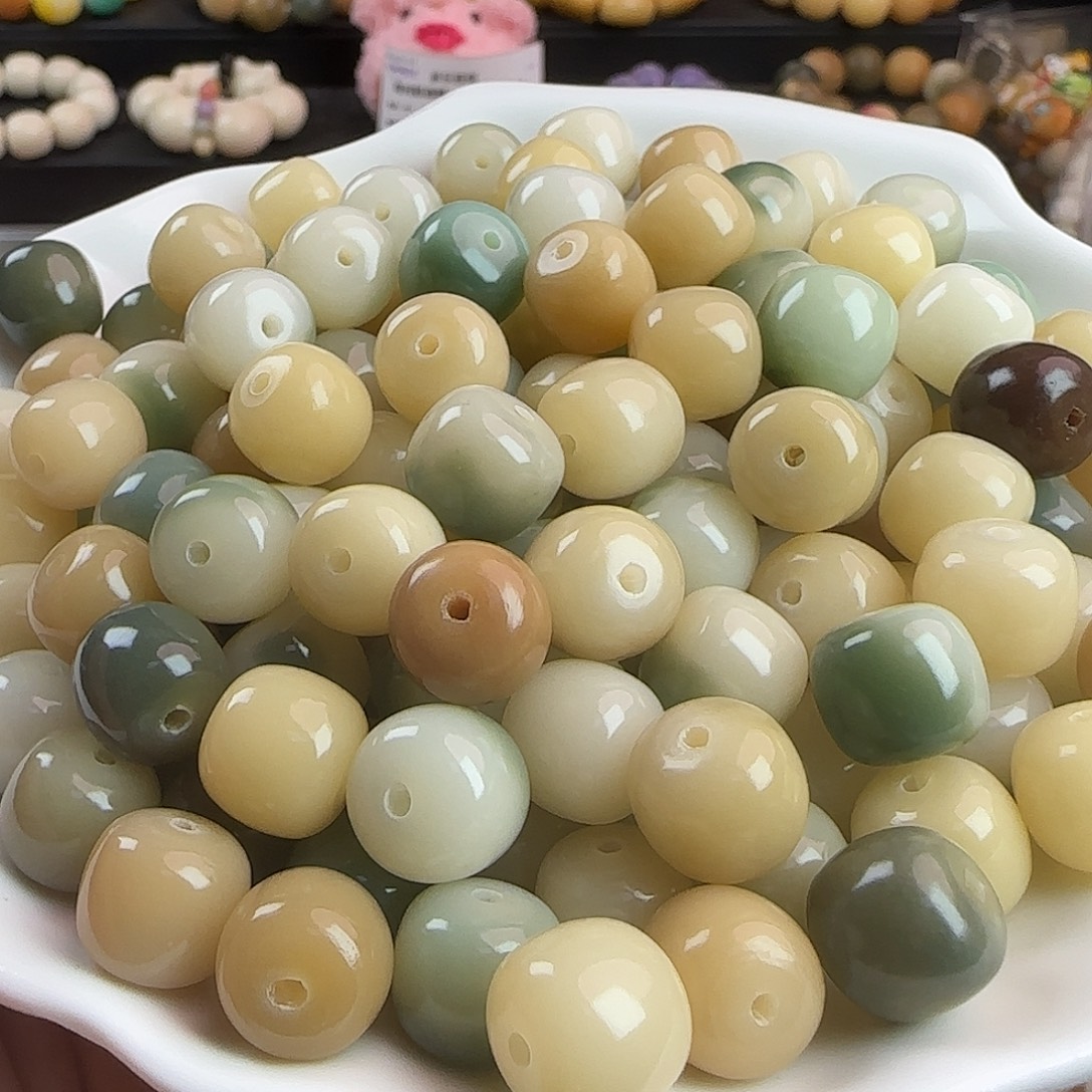 手串菩提根/象牙果卡12玻璃底茉莉桶500颗批