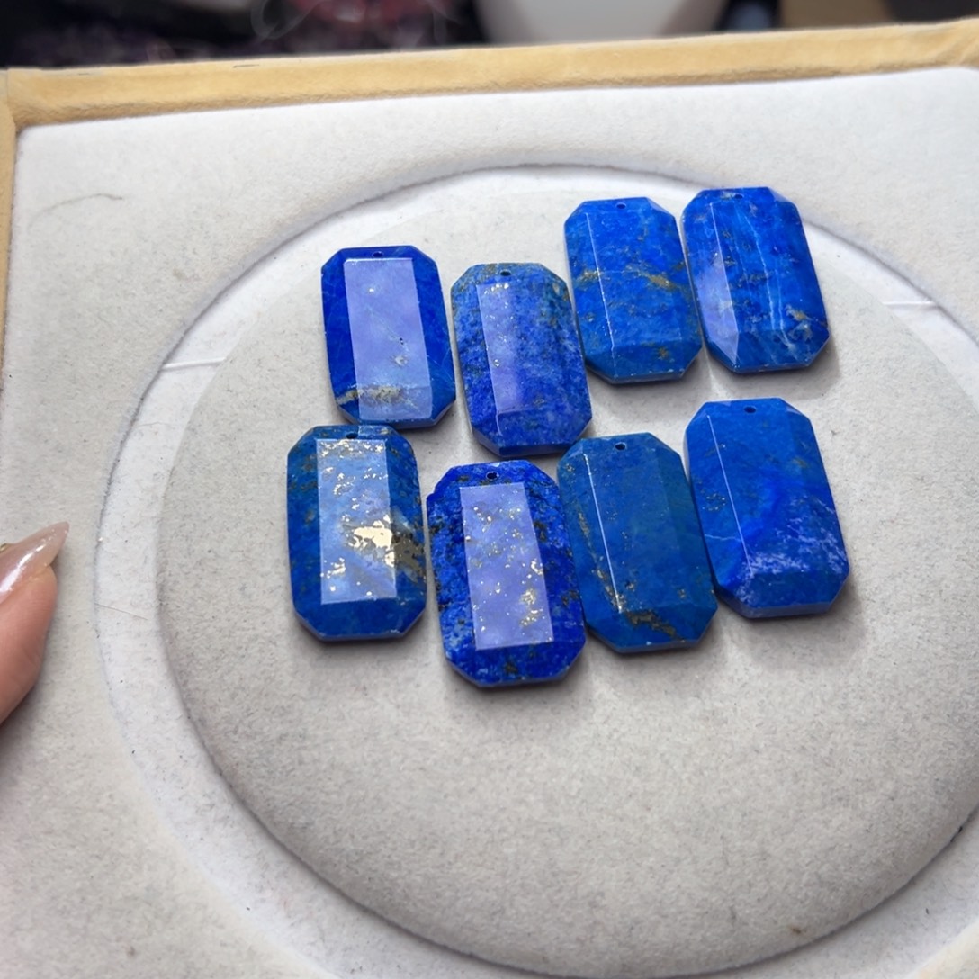 玛瑙/玉髓合金珠宝半成品I375/青金石无事牌一个