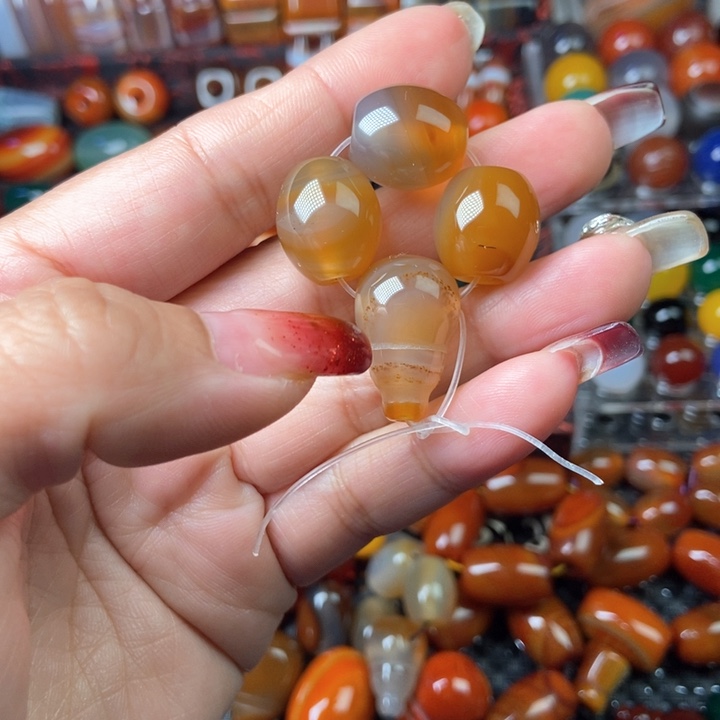 玛瑙/玉髓珠宝半成品未镶嵌透色配饰