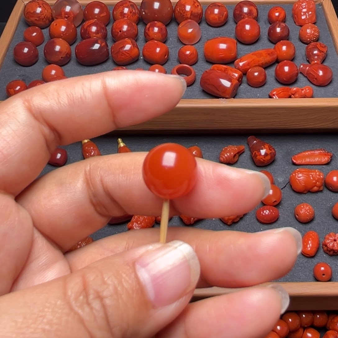 南红玛瑙配饰未镶嵌秋*圆珠13+