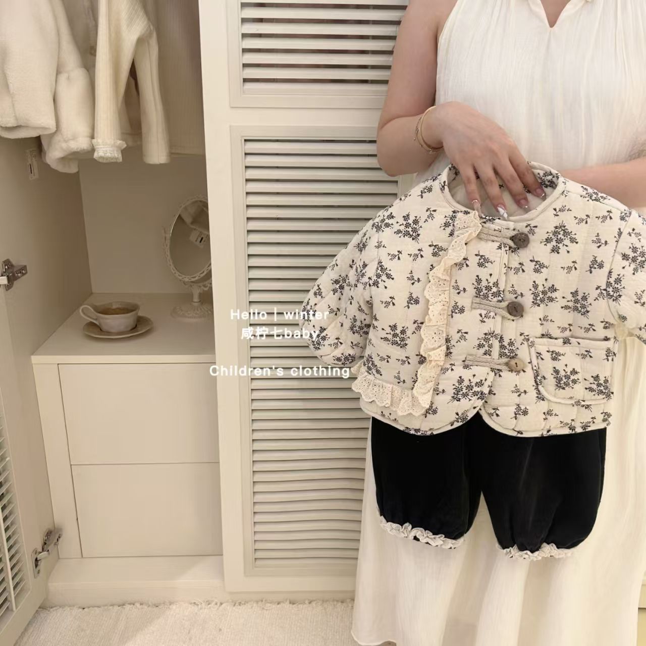 女童外套秋冬款2025儿童韩版冬装棉衣女宝宝碎花棉服冬季加厚女孩