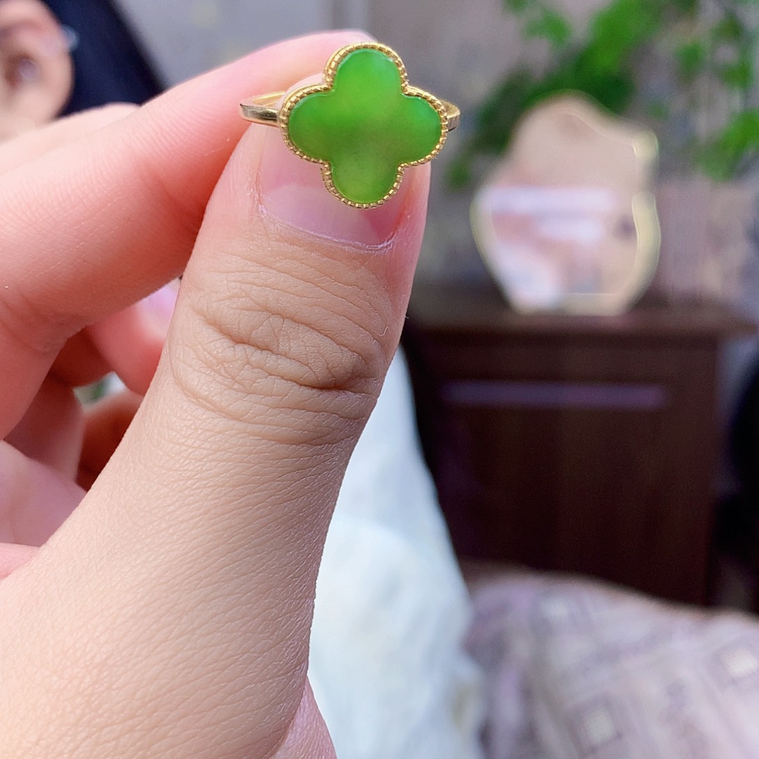 和田玉（碧玉）银S925镶嵌吊坠(不含链)戒指