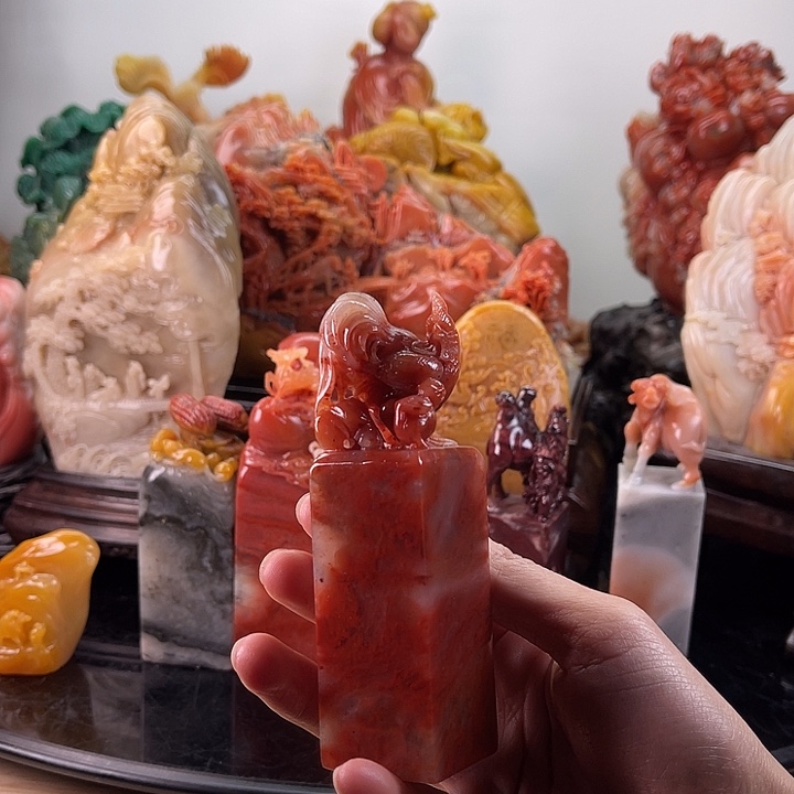 w***e寿山石金鸡报喜印章