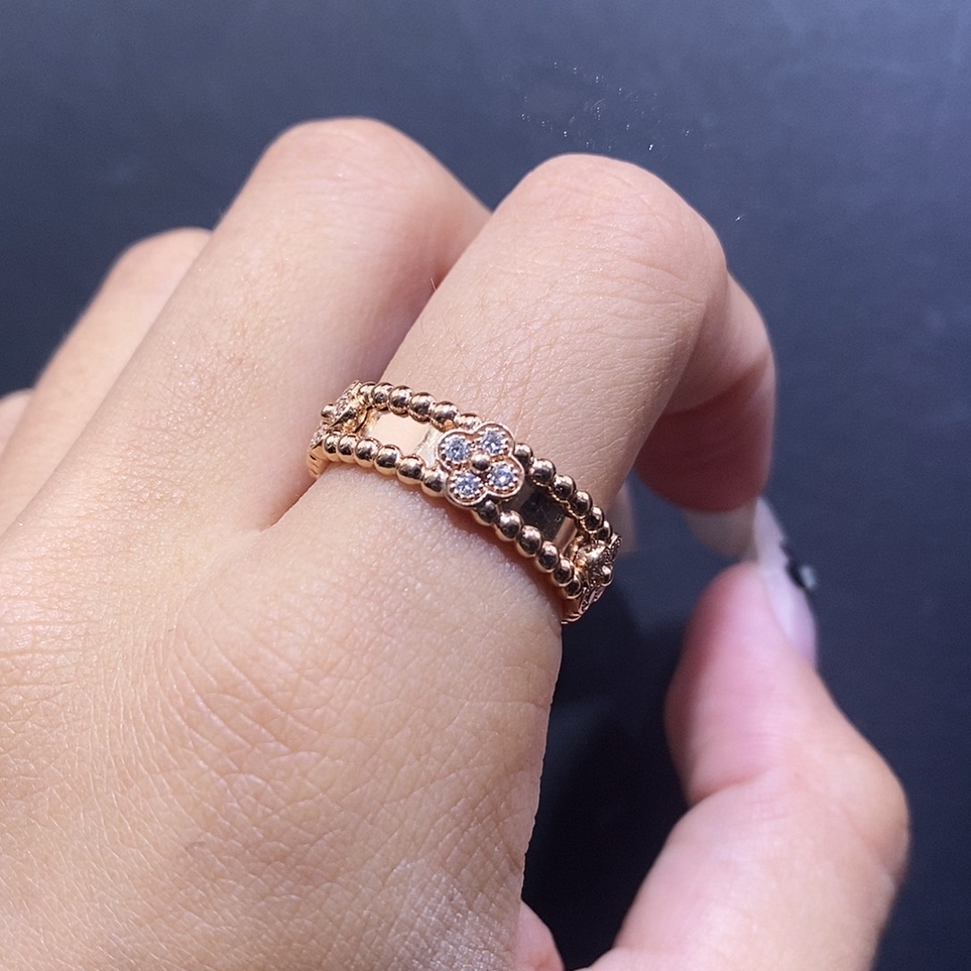 戒指/指环18K金镶嵌钻石万花筒戒指窄k玫14