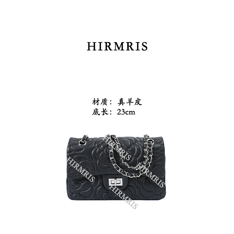 HIRMRIS手工真皮包CZ151-1 山小 花黑色23