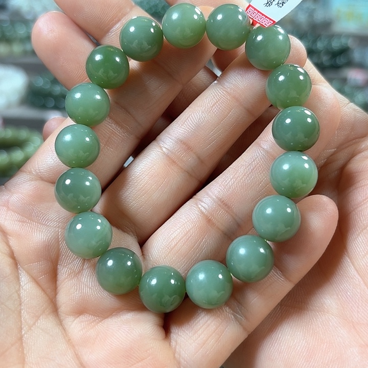 和田玉（碧玉）手链未镶嵌卡12