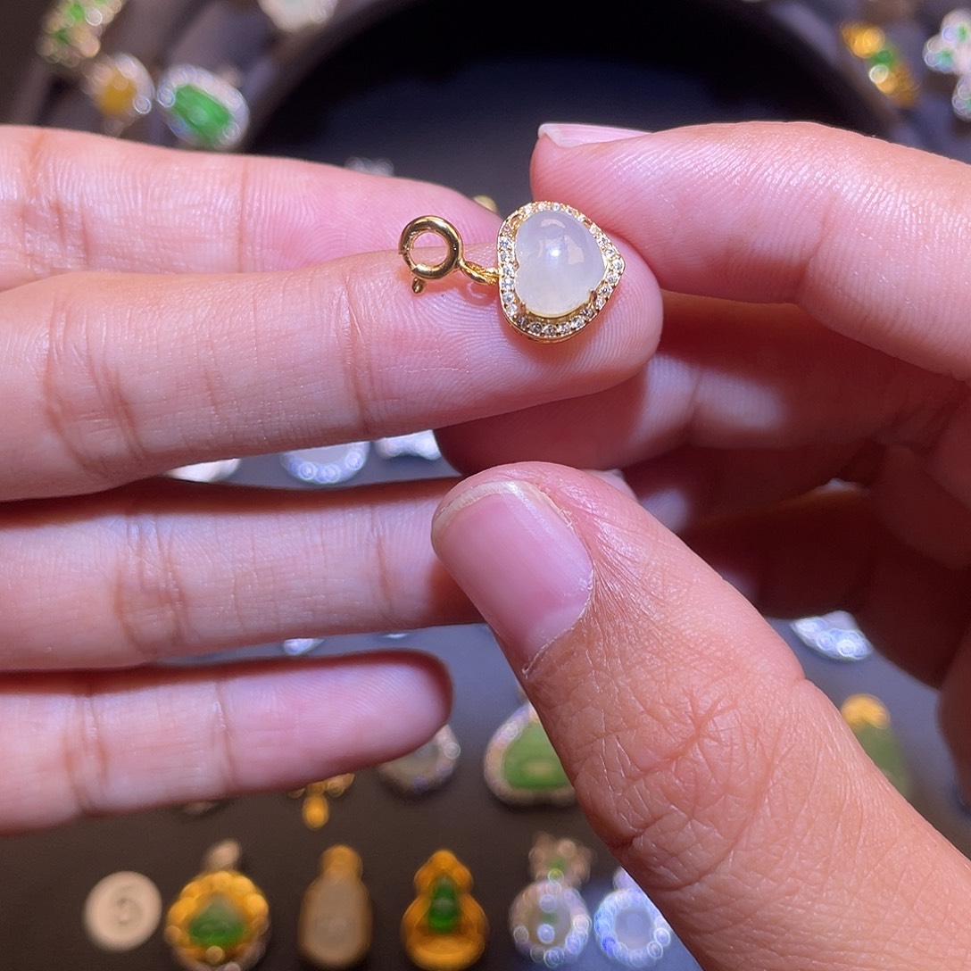 翡翠银S925镶嵌吊坠(不含链)