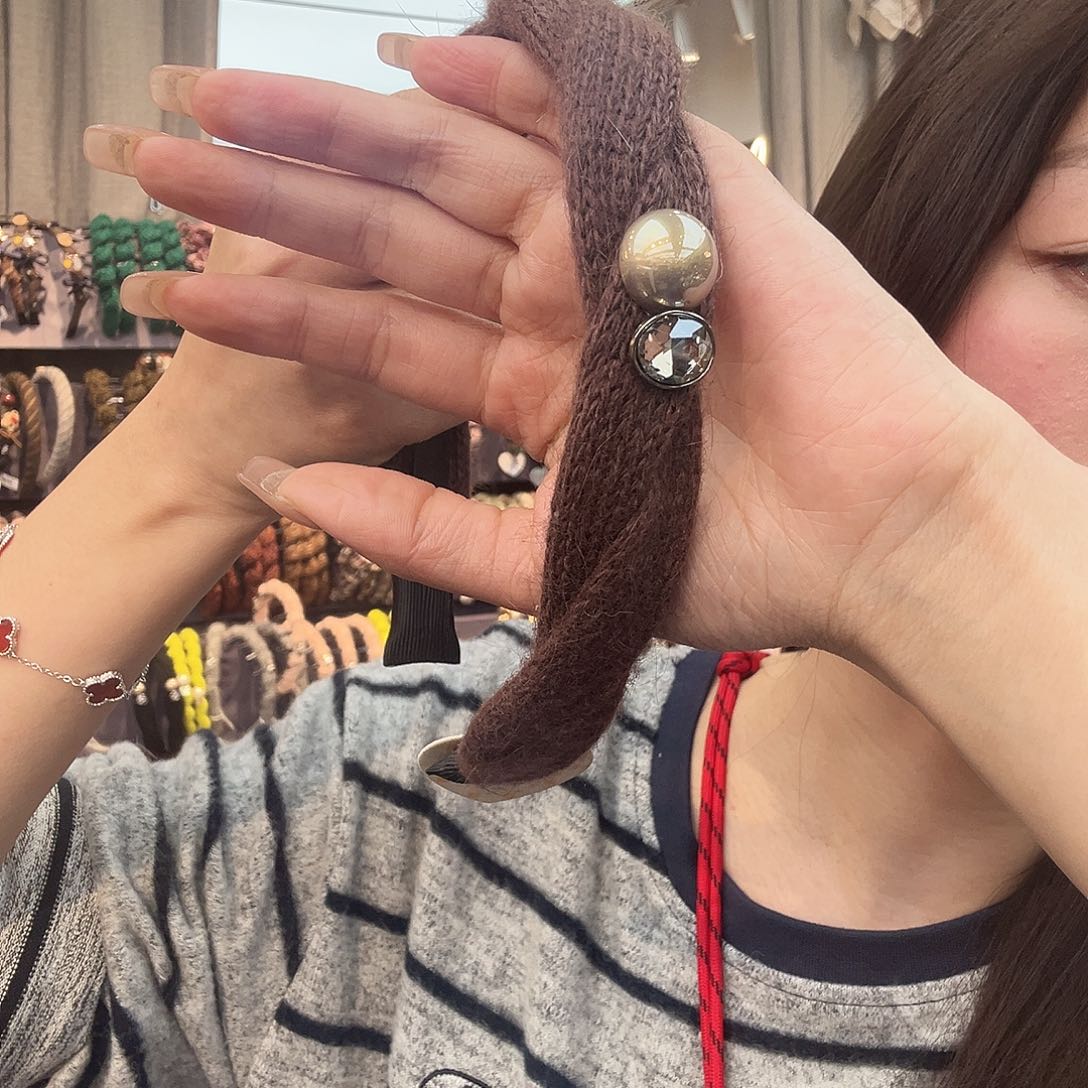 布艺铁合金咖色发箍