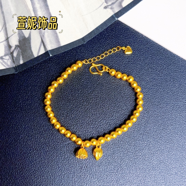 铜合金手链 【萱妮】莲子莲蓬珠珠手链饰品串珠手饰可调节款