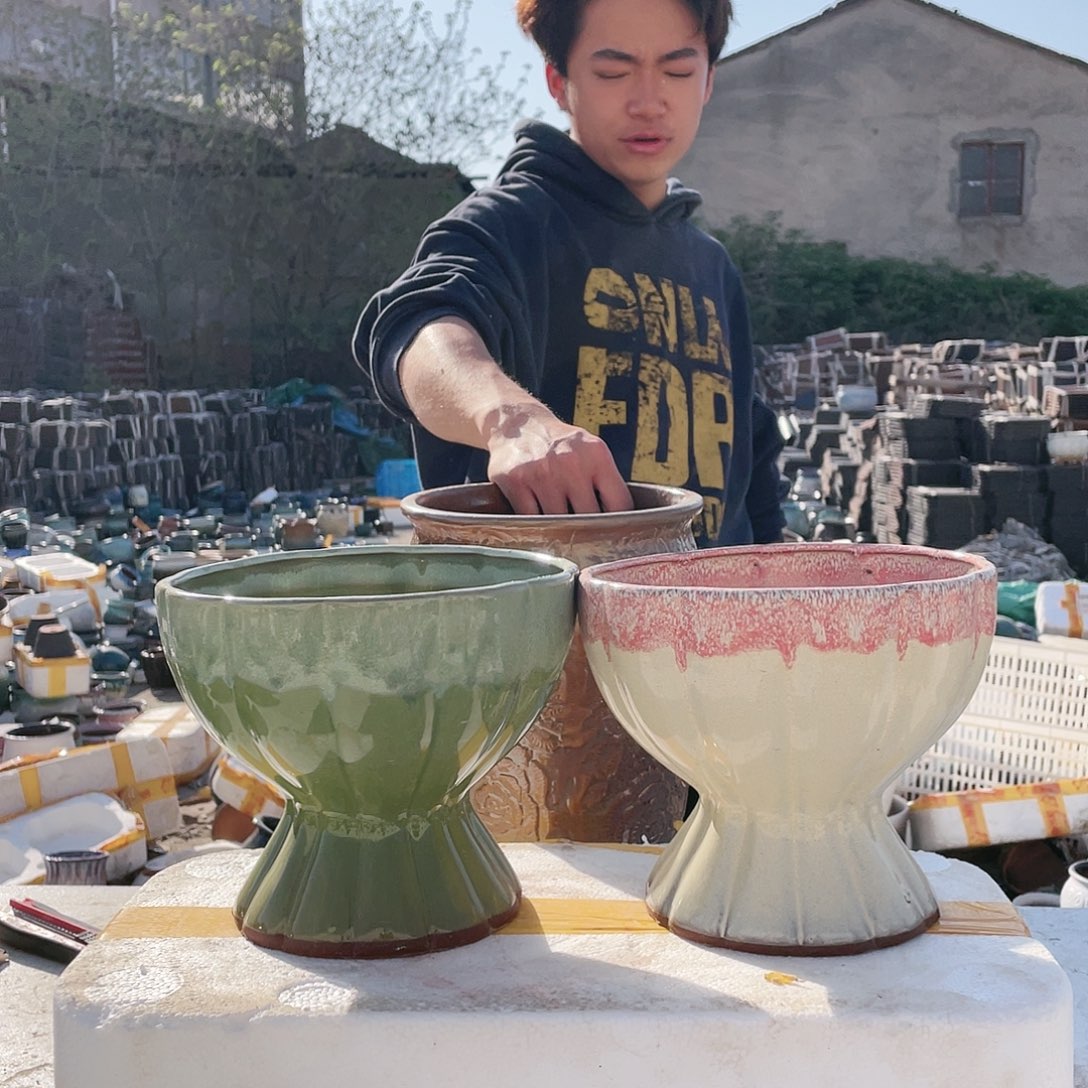 宜兴紫砂粗陶花盆